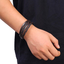 Load image into Gallery viewer, Brown Layered Braided Bracelet For Men