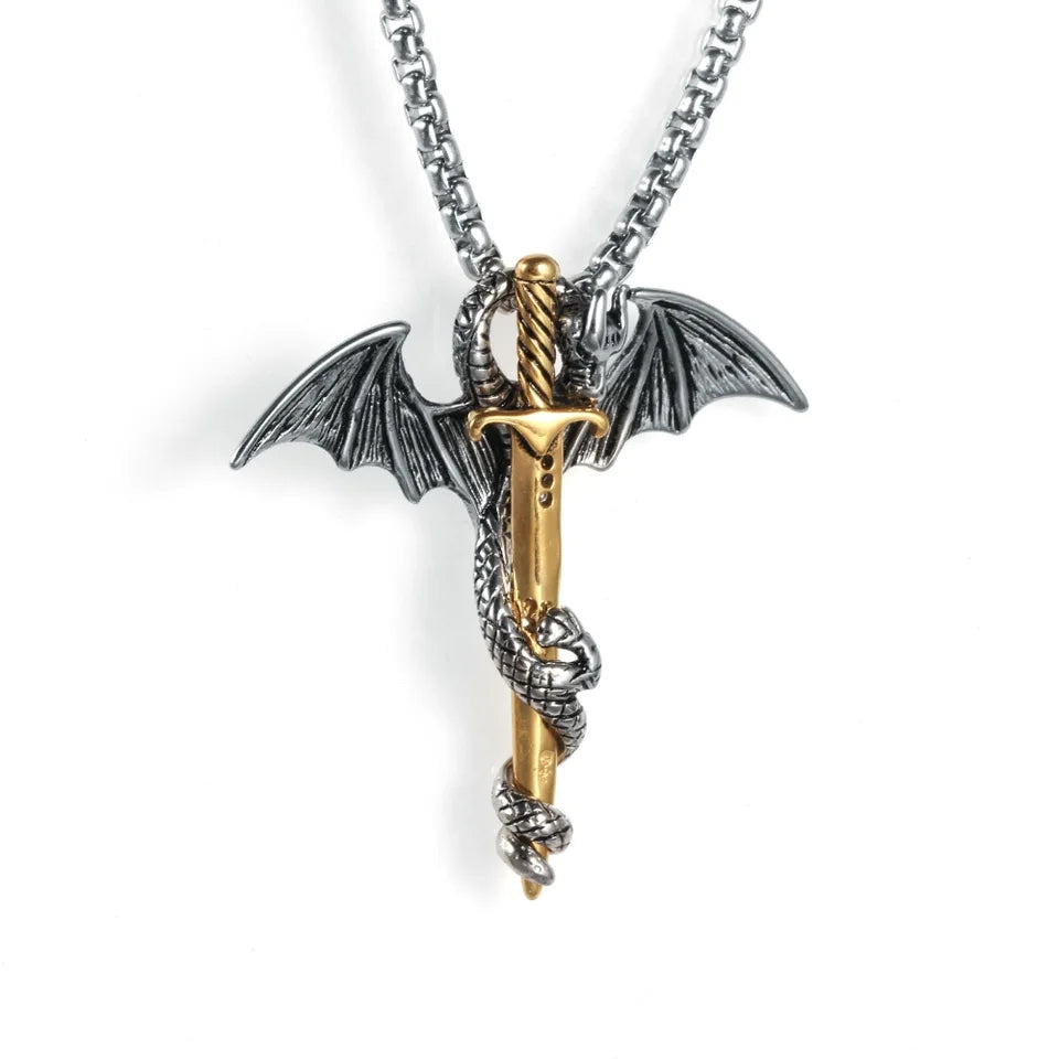 dragon sword pendant necklace for men in pakistan