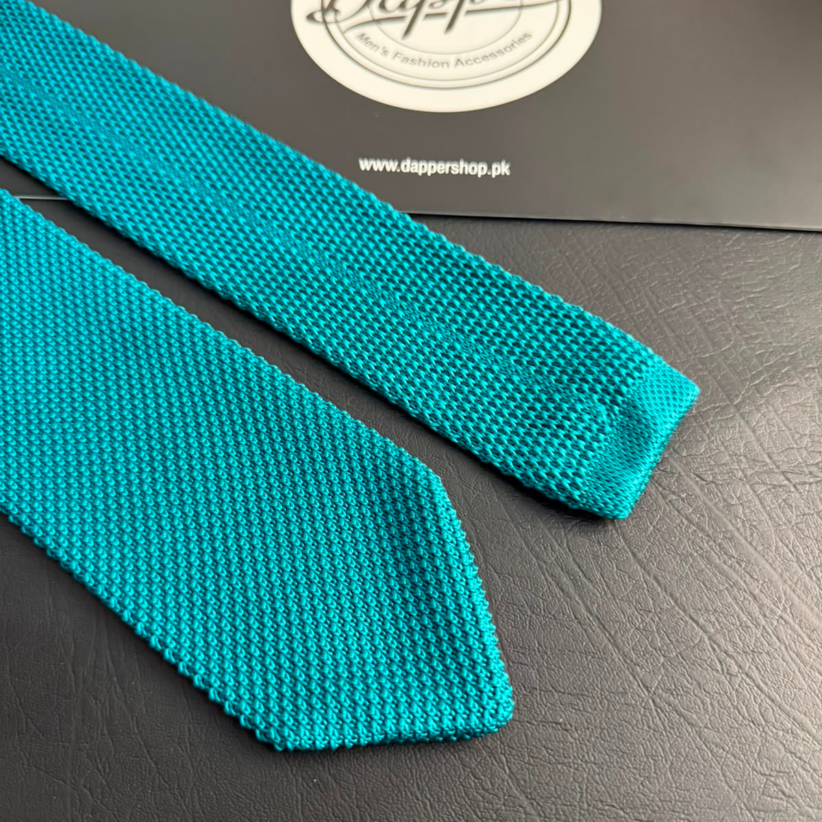 sea green, dark teal, turquoise knitted tie for men online in Pakistan