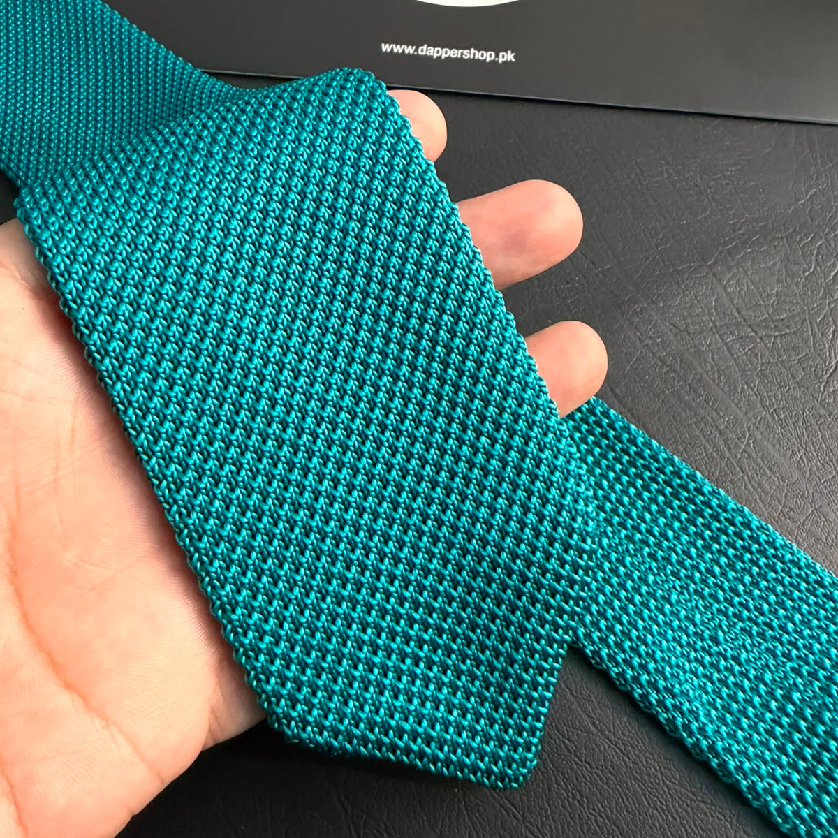 sea green, dark teal, turquoise knitted tie for men online in Pakistan