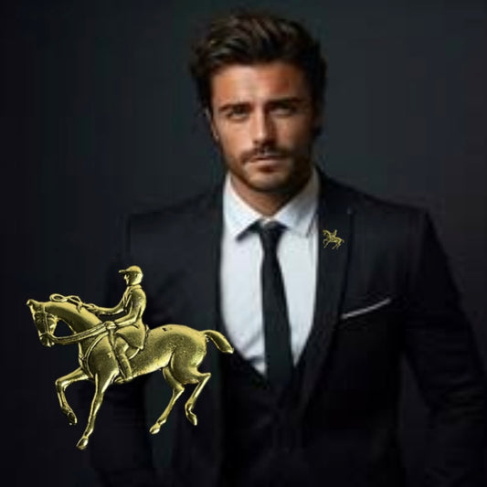 golden derby horse brooch for men in Pakistan