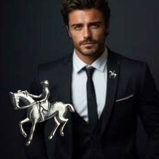 silver derby horse brooch for men in Pakistan