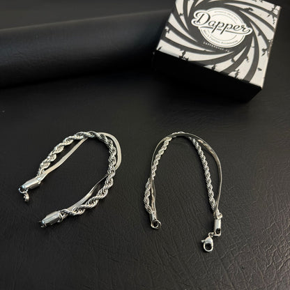 silver double layered bracelet for men in Pakistan
