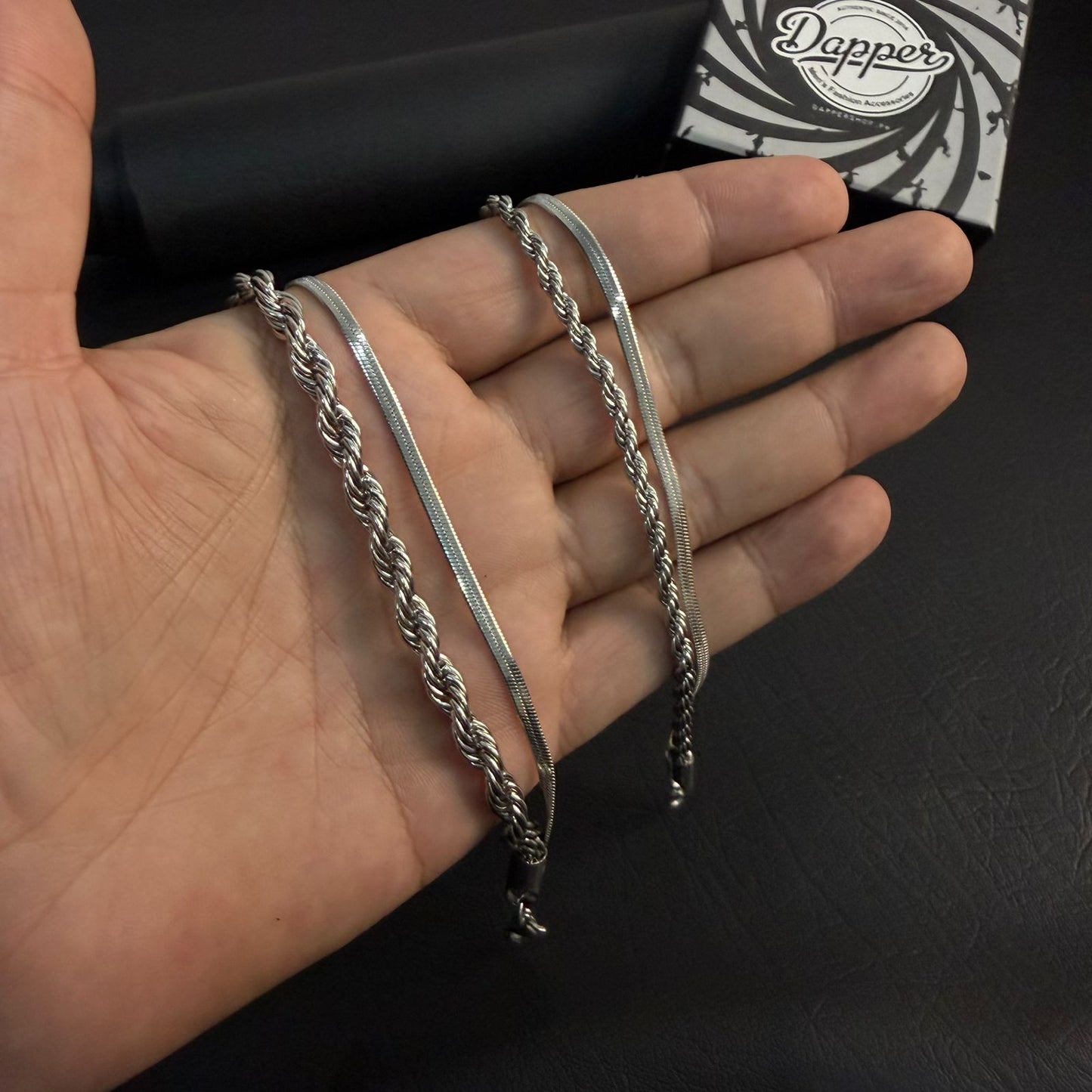 silver double layered bracelet for men in Pakistan
