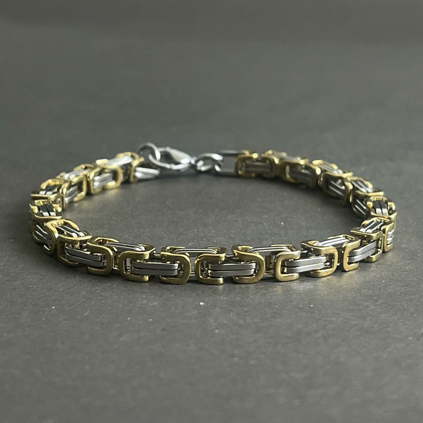 silver golden stainless steel chain bracelet for men online in Pakistan
