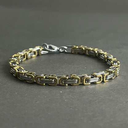 silver golden stainless steel chain bracelet for men online in Pakistan