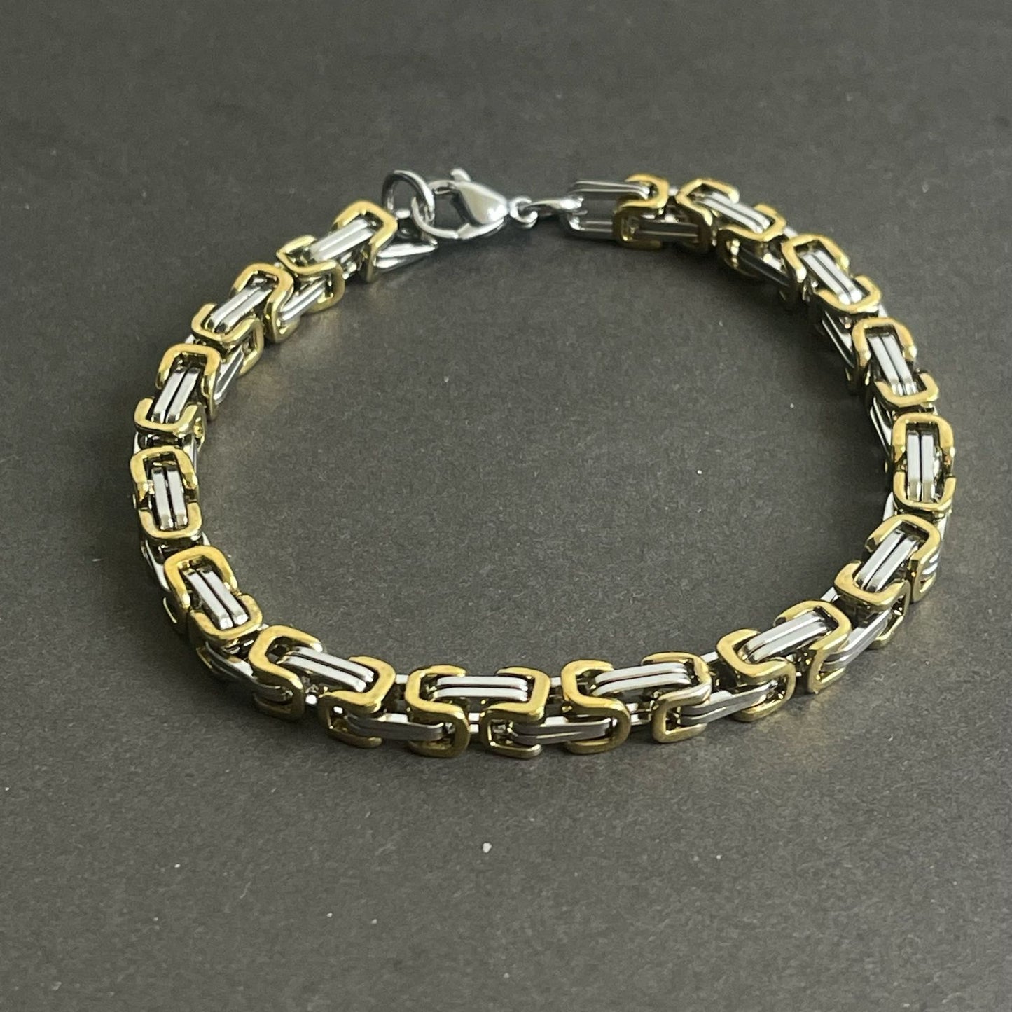 silver golden stainless steel chain bracelet for men online in Pakistan