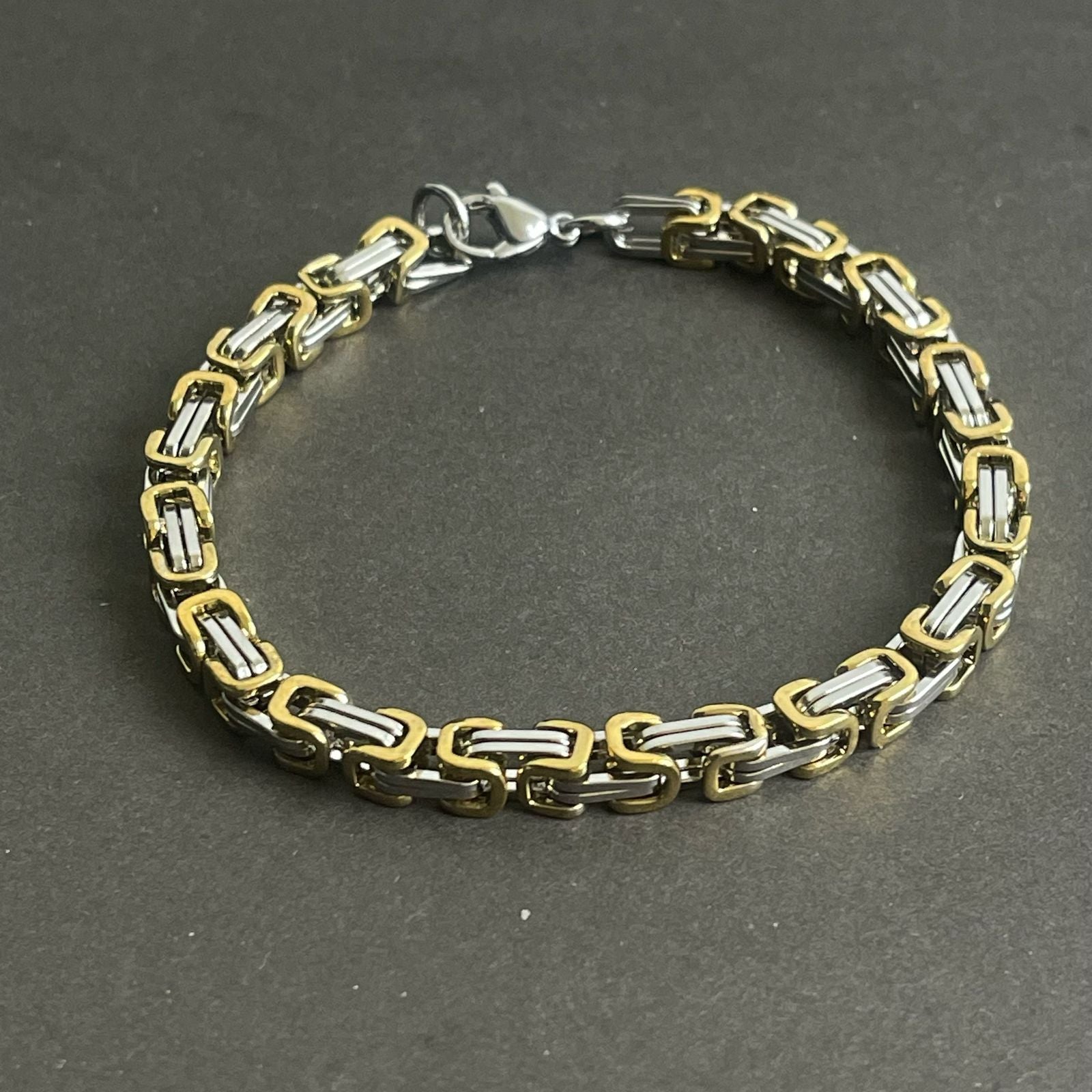 silver golden stainless steel chain bracelet for men online in Pakistan