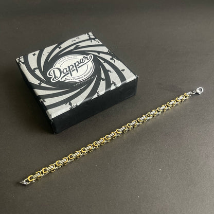 silver golden stainless steel chain bracelet for men online in Pakistan