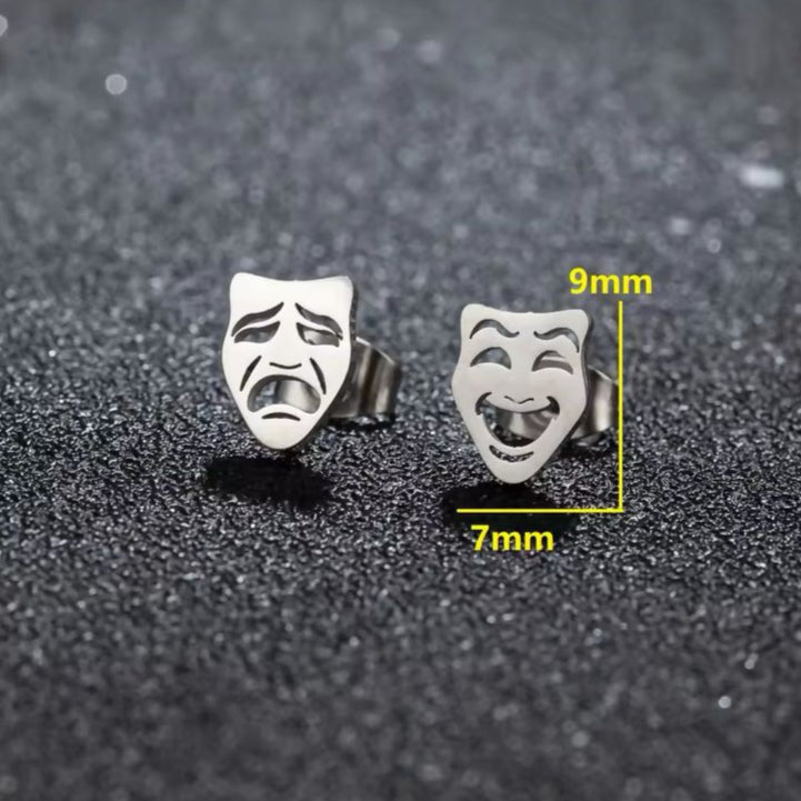 silver mask earrings for men in Pakistan
