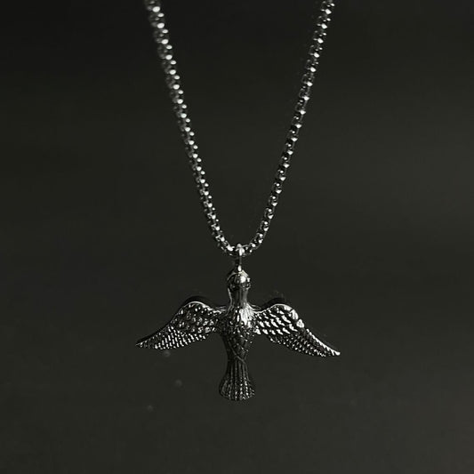 silver phoenix flying bird pendant necklace for men Pakistan