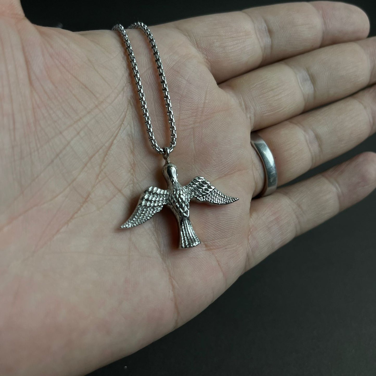 silver phoenix flying bird pendant necklace for men Pakistan