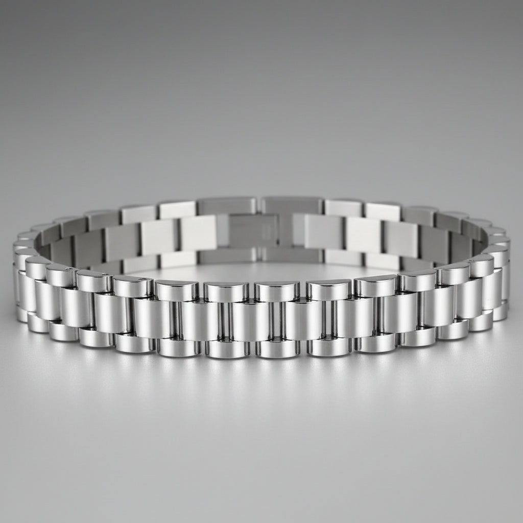 silver rolex jubilee chain bracelet for men online in Pakistan
