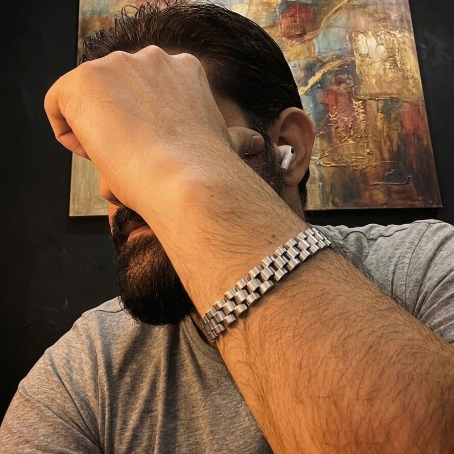 silver rolex jubilee chain bracelet for men online in Pakistan