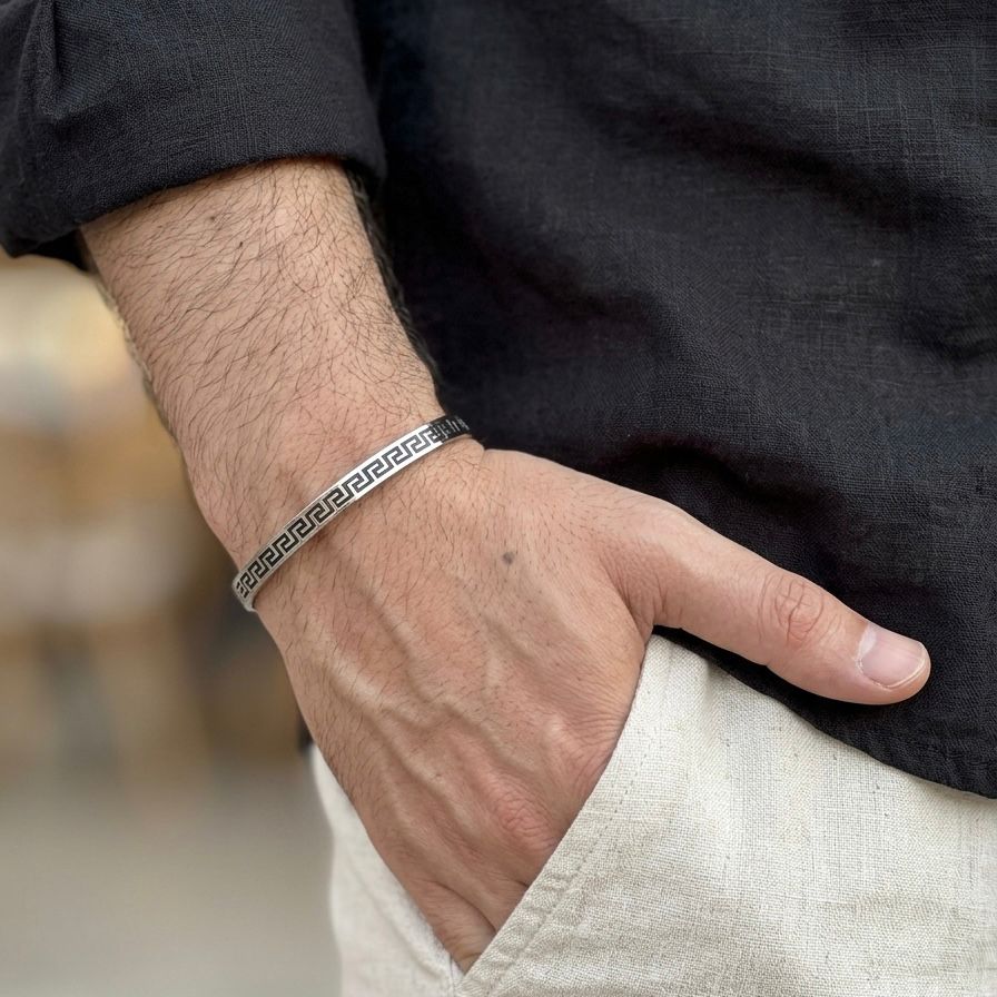 silver stainess steel kara bangle bracelet price in Pakistan