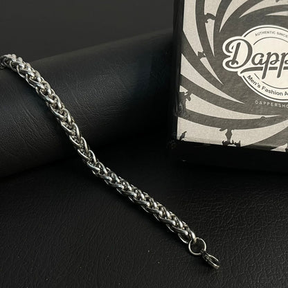 silver wheat link chain bracelet for men online in Pakistan