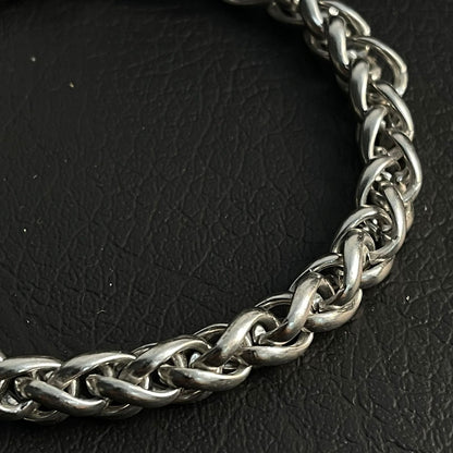 silver wheat link chain bracelet for men online in Pakistan
