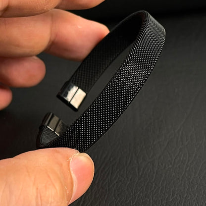 stainless steel black mesh kara hand cuff bracelet for men in Pakistan