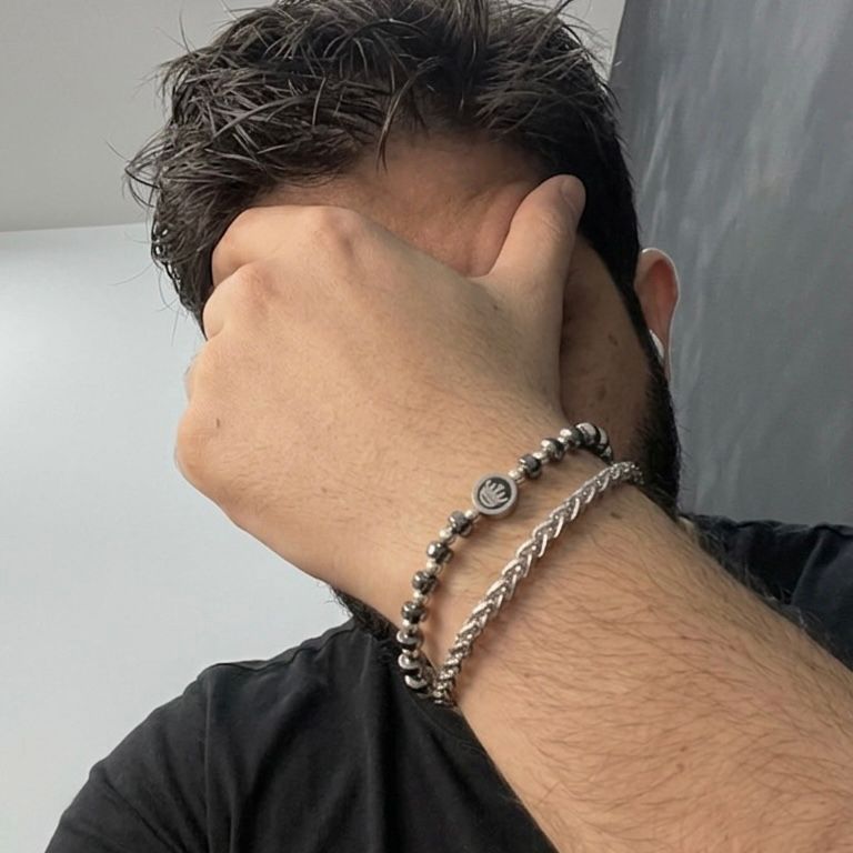 stainless steel crown double chain bracelet for men online in Pakistan