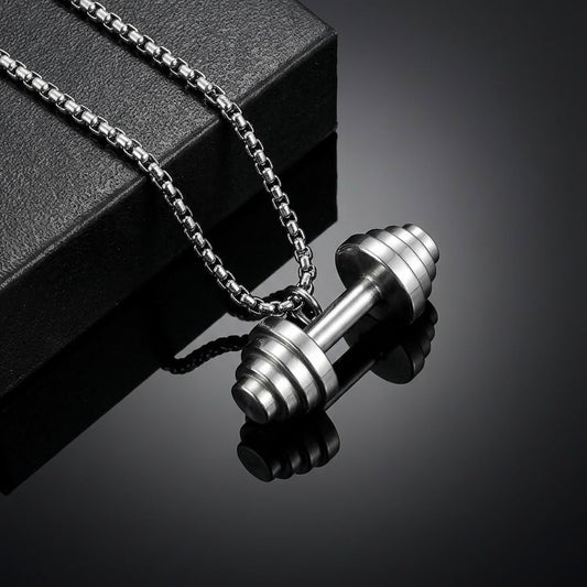 stainless steel dumbbell pendant for men in Pakistan