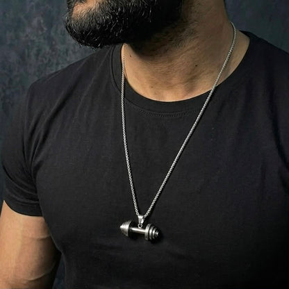 stainless steel dumbbell pendant for men in Pakistan