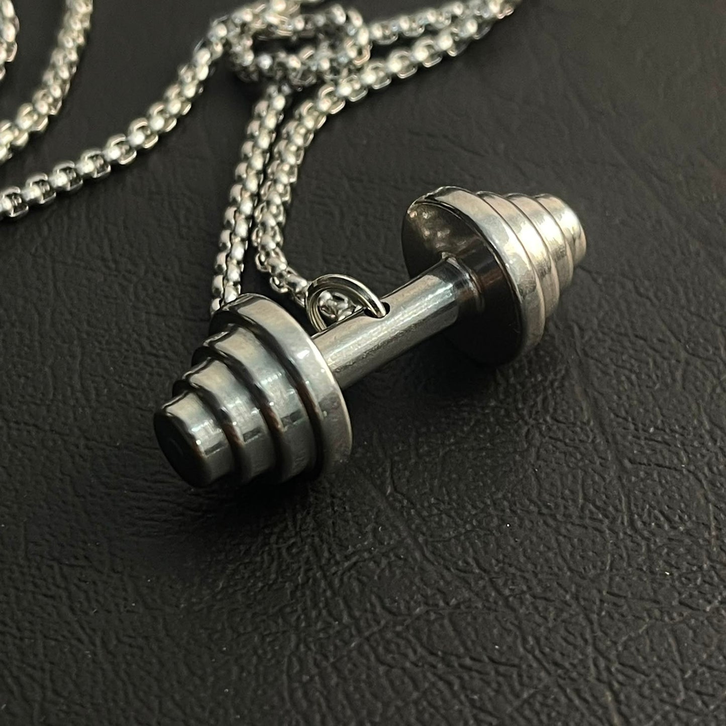 stainless steel dumbbell pendant for men in Pakistan