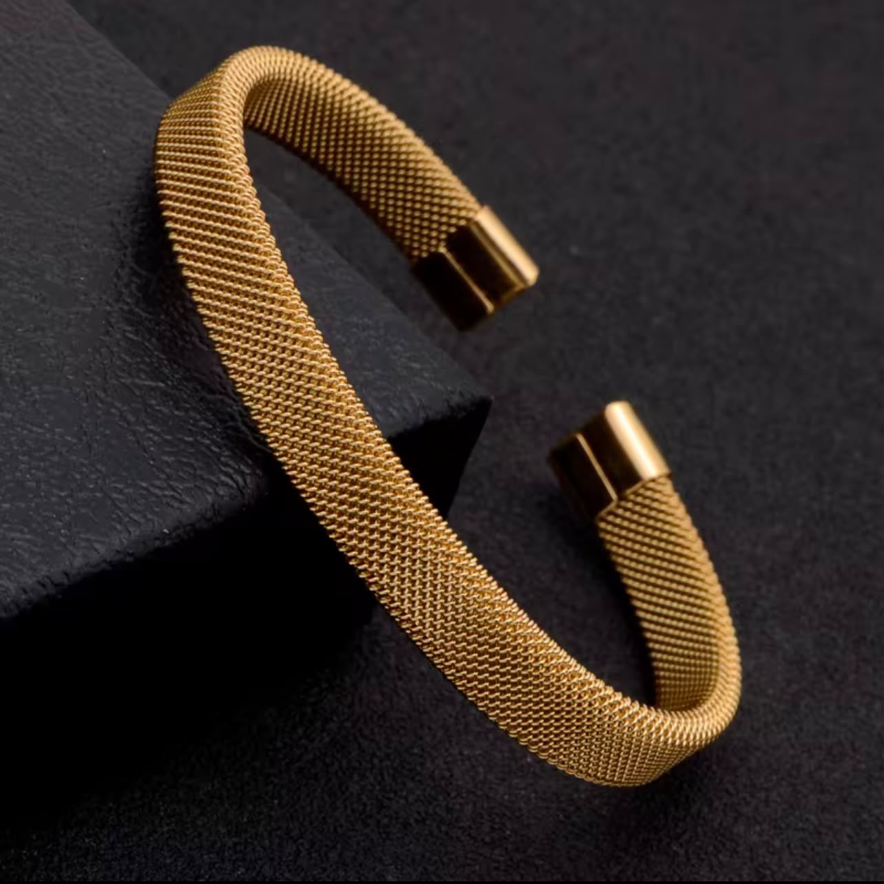 stainless steel mesh kara hand cuff bracelet for men in Pakistan