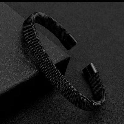 stainless steel mesh kara hand cuff bracelet for men in Pakistan