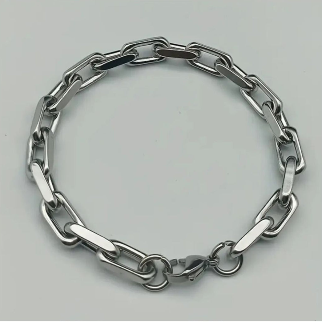 stainless steel silver chain bracelet for men in Pakistan