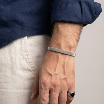 stainless steel silver mesh kara hand cuff bracelet for men in Pakistan