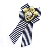 Load image into Gallery viewer, Black And White Millitary Ribbon Brooch