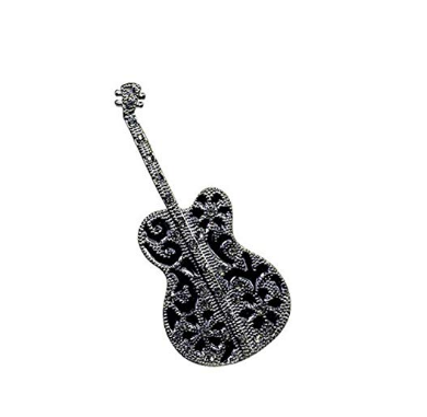 Black Guitar Brooch