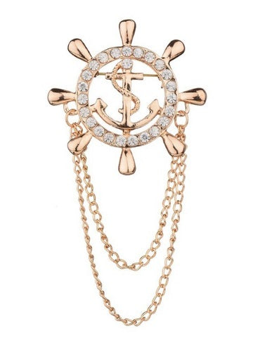 Golden Anchor Chain Brooch