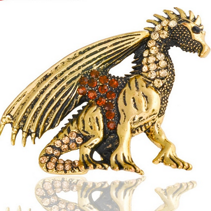 GOT Dragon Brooch Gold