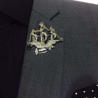 Pirates Ship Brooch (Silver)