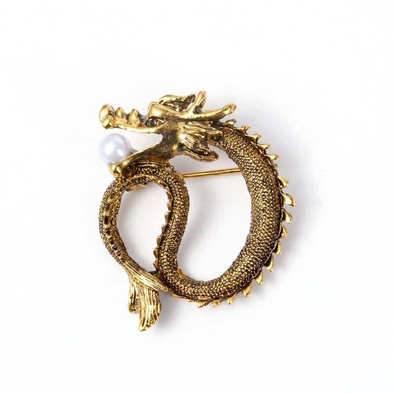 Dragon Brooch (Gold)