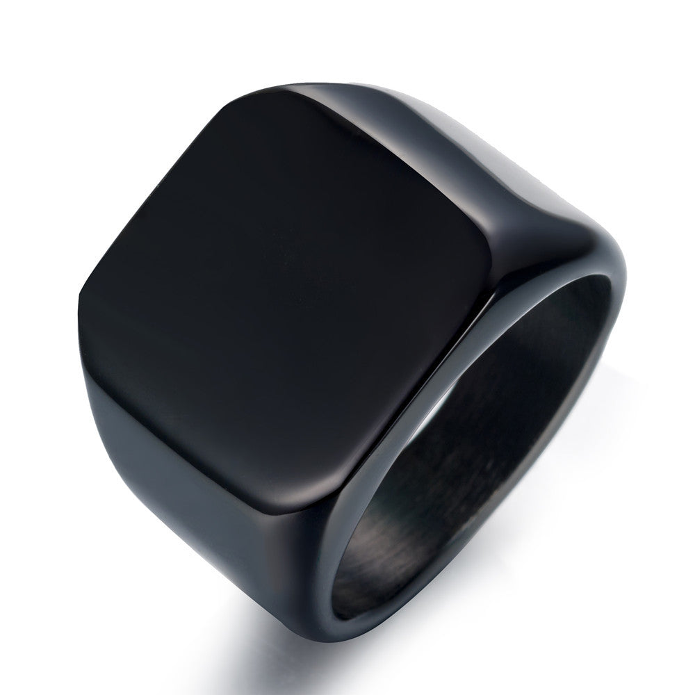 Black Titanium Signet Ring Men Pakistan