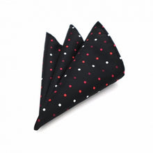 Load image into Gallery viewer, Black Polka Dots Silk Pocket Square In Pakistan