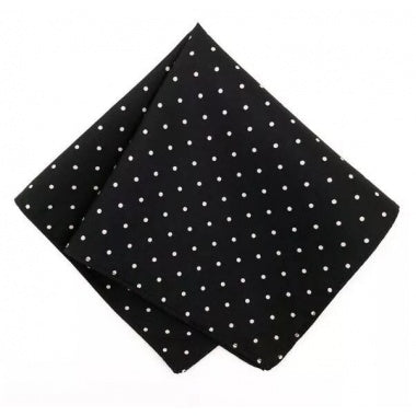 Black Polka Dots Silk Pocket Square In Pakistan