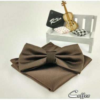 Coffee Brown Bow Tie Set