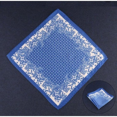 Blue Paisley Pocket Square (PS_512)