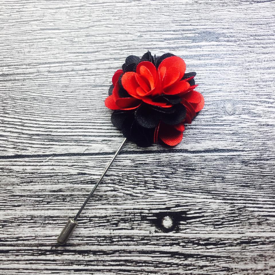 red flower lapel pin brooch online in pakistan