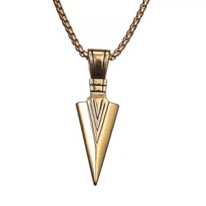 Golden Arrow Pendant Necklace For Men