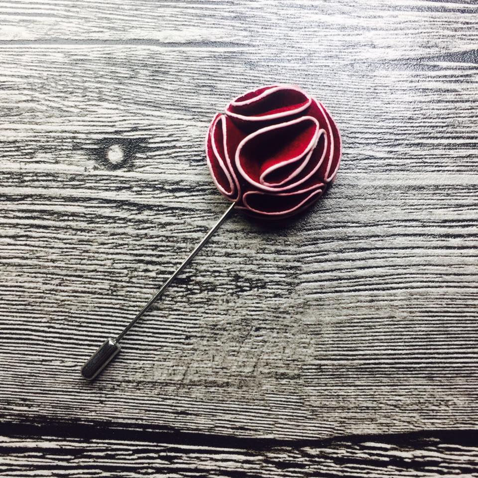 Dark Pink Flower Lapel Pin