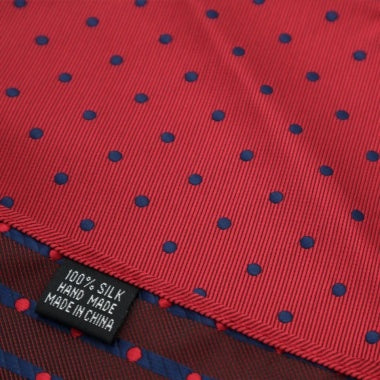 Red Black Dots Pocket Square