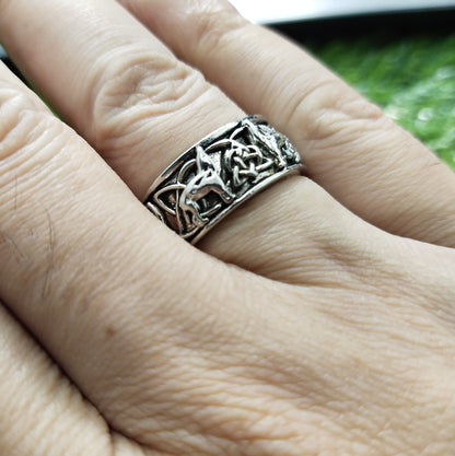 Retro Vikings Wolf Brass Old Look Ring