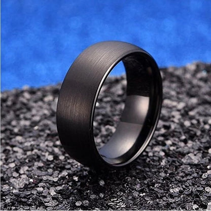 Men Black Titanium Ring