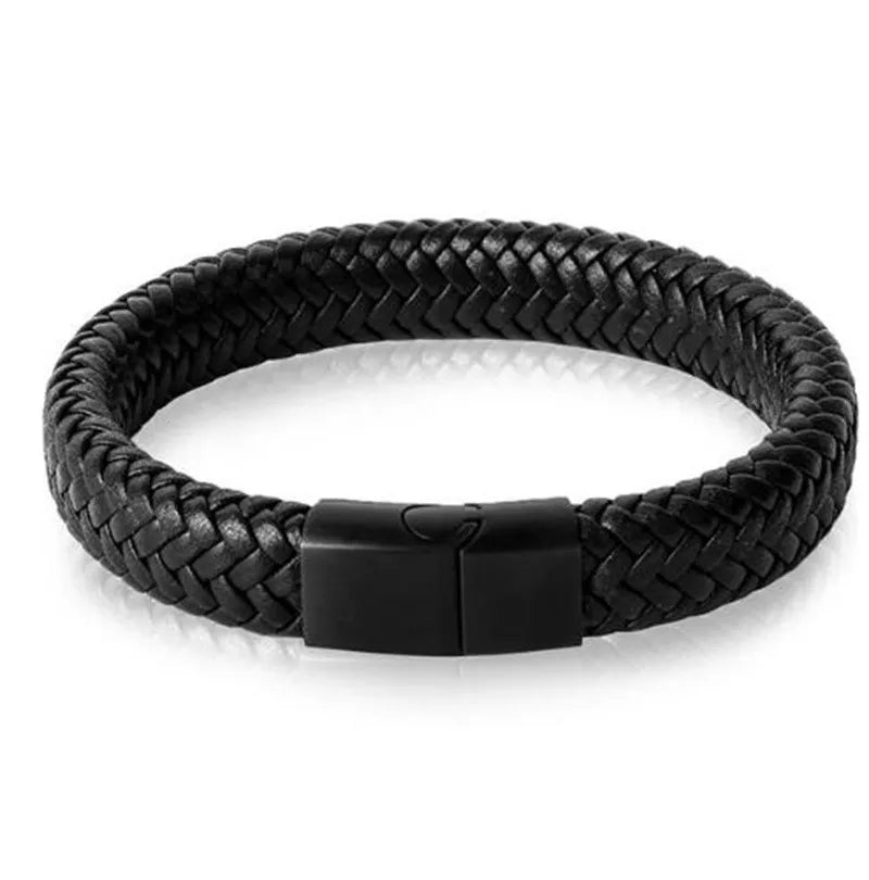 black leather bracelet for men online in pakistan