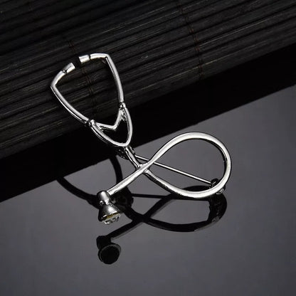 Stethoscope Silver Lapel Pin For Men/Women