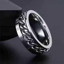 Load image into Gallery viewer, Silver Rotating Spinner Ring For Men